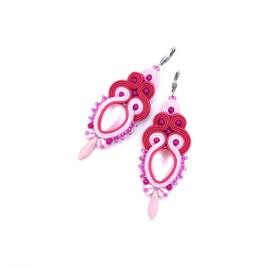 „Amaya” kolczyki sutasz różowe wiosenne lekkie