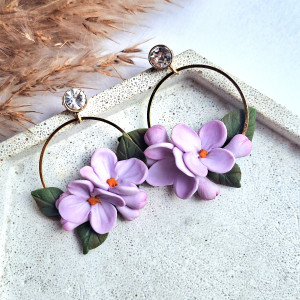 Kolczyki z kwiatami bzu