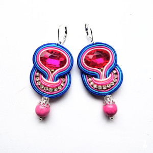 Hot Pink  kolczyki sutasz