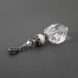 Wisior Scarlett - kwarc i perła, srebro, kolekcja Przeminęło z Wiatrem