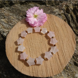 Bransoletka z kamieni Kwarc różowy Jaspis pejzażowy / krajobrazowy