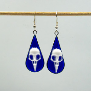 Kolczyki gotyckie z żywicy z czaszką 059