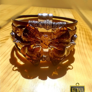 Rusałka - bransoleta z żywicy i rzemieni