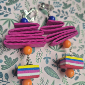 Klipsy zwariowane  kolorowe