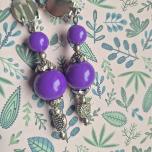 Klipsy delikatne  fioletowe