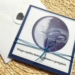 273,kartka na ślub z kopertą- historia zapisana w gwiazdach