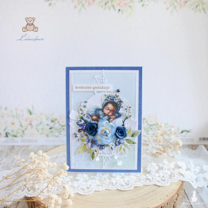 Kartka na narodziny, prezent na narodziny dziecka, chrzest "Baby Fruit 3" GOTOWA