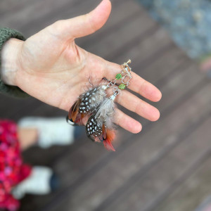 Klipsy  pióra kolorowe