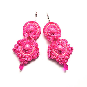 Zimny Róż kolczyki sutaszowe