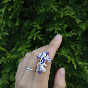 Pierścionki karpi koi recznie malowane i rzebione, idealny na prezent