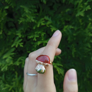 Pierścionki muchomorkówręcznie malowane i rzeźbione, idealne na prezent