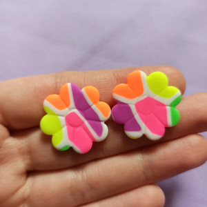 Kolczyki z gliny polimerowej neony
