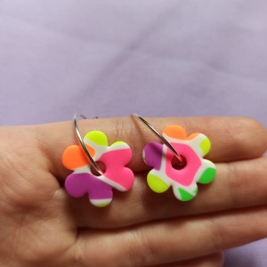 Kolczyki z gliny polimerowej neony