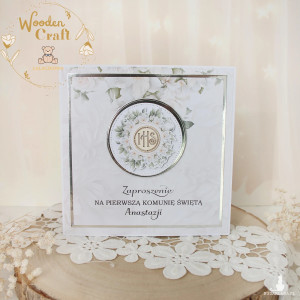 Zaproszenia na Pierwszą Komunię, komunijne "White Flowers"