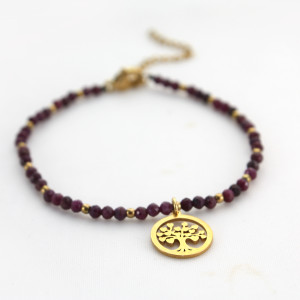 Bransoletka z rubinów z drzewkiem szczęścia