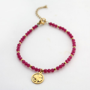 Bransoletka z rubinów z koniczyną