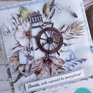 Kartka z okazji przejścia na emeryturę z motywem morza 6, personalizacja