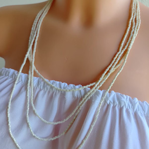 Naszyjnik Koraliki Eqrue Drobne Rurki Korale Kaskadowe