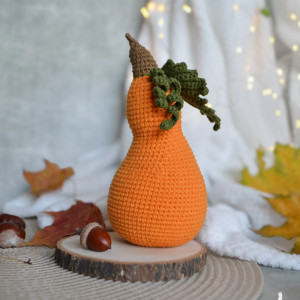 Dynia szydełkowa, Jesienna dekoracja, Dekoracja jadalni, Pomysł na prezent