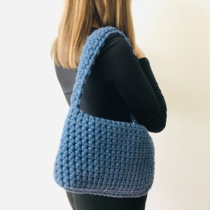 Mała torebka na ramię, niebieska torba .