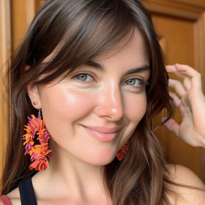 Kolczyki kwiaty kolorowe koła