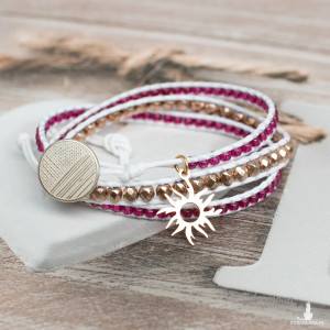 Wegańska bransoletka boho Pink Moon
