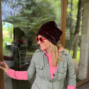 Futrzana  sztuczne futro czapka