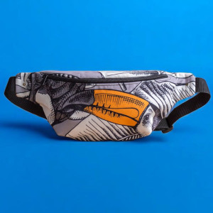 Duża nerka z weluru tukany