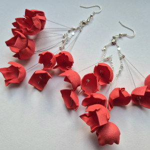 Kolczyki czerwone delikatne leciutkie