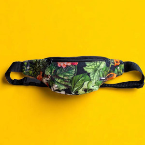 Zielona welurowa nerka botanical