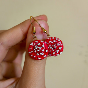 Wiszące kolczyki muchomorki, ręcznie wykonane, idealne  na prezent, magic, fanatsy, goblincore, fairycore