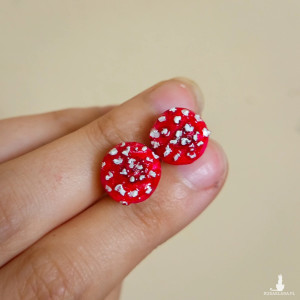 Kolczyki muchomorki, ręcznie wykonane, idealne  na prezent, magic, fanatsy, goblincore, fairycore