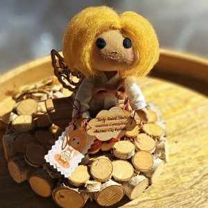 aniołek stróż chłopczyk lniany