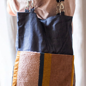 Patchworkowa jeansowa torebka damska