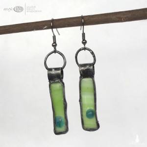 Szklaki mlecznozieleniaki z kropką