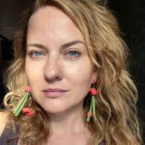 Kolczyki kwiaty czerwone