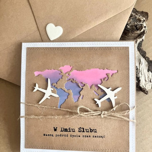 276,kartka na ślub w szczęśliwą podróż do koperty