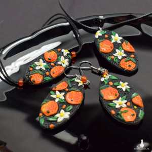 Komplet biżuterii "soczyste pomarańcze"