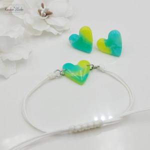 Zestaw biżuterii - serduszka w kolorach lata