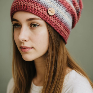 Kolorowa czapka wiosenna przejściowa cienka all season S/M