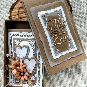 280,Kartka na ślub w pudełku -Mąż i Żona