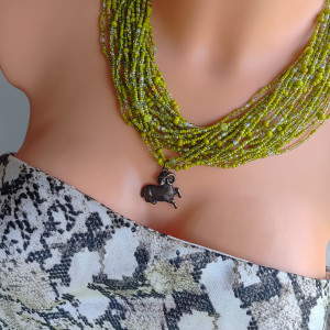 Naszyjnik Koralikowy Oliwki Znak Zodiaku Baran