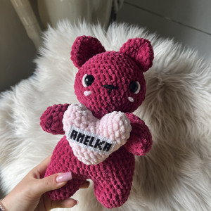 Miś z serduszkiem z personalizacją imienia