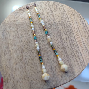 Kolczyki Żółto Czarne Frędzle Pszczółki Toho