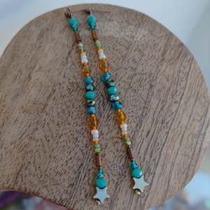 Kolczyki Minimalizm Koralikowe Nitki2