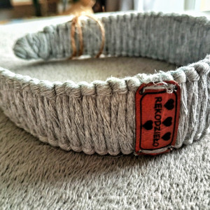 Szeroka Opaska Makramowa Handmade – Styl Sweterkowy | Chłodna Tonacja | 100% Rękodzieło