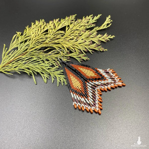 Kolczyki słomki - czarno rude #985