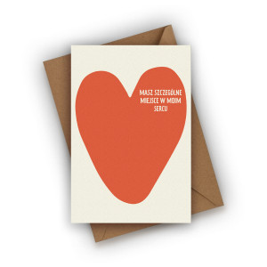 Kartka walentynkowa- Masz szczególne miejsce w moim sercu