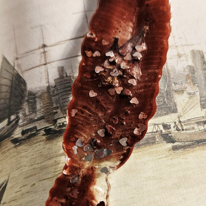 Zakładka z żywicy epoksydowej pióro idealne dla nauczyciela z kwiatem i sercem P04