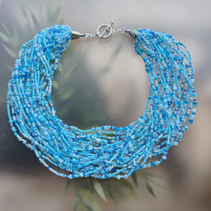 Naszyjnik Niebieski Krótkie Korale